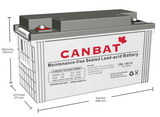 Canbat - CBL120-12, 12V 120Ah SLA Battery (AGM), dimensions