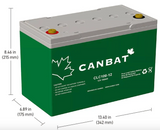 CANBAT - CLC100-12, 12V 100Ah Lead Carbon Battery (Deep Cycle)